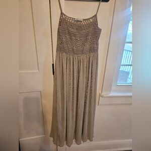 ZARA Light Green Crochet Maxi Dress